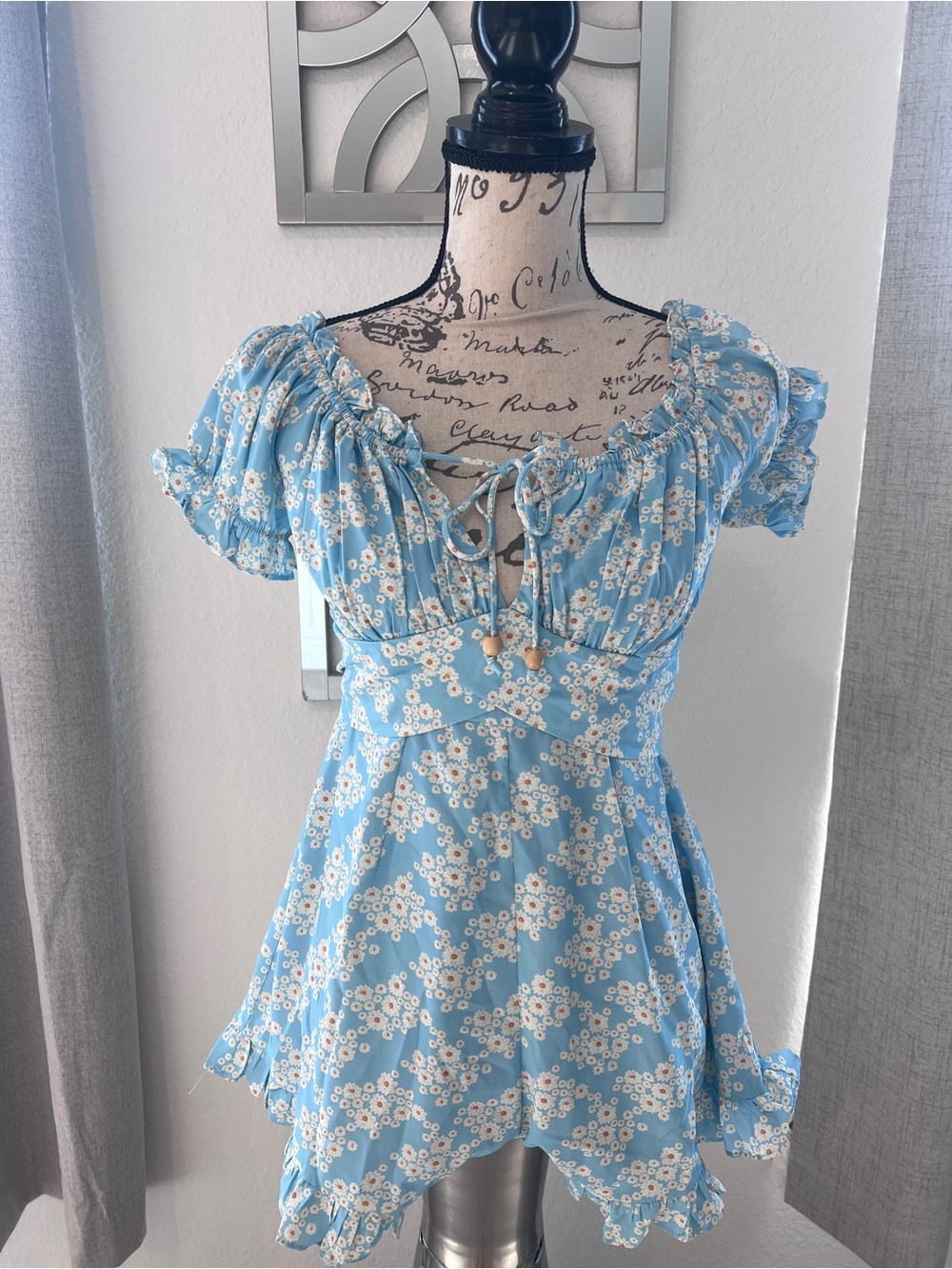 One and Only Collective Light Blue Floral Romper
